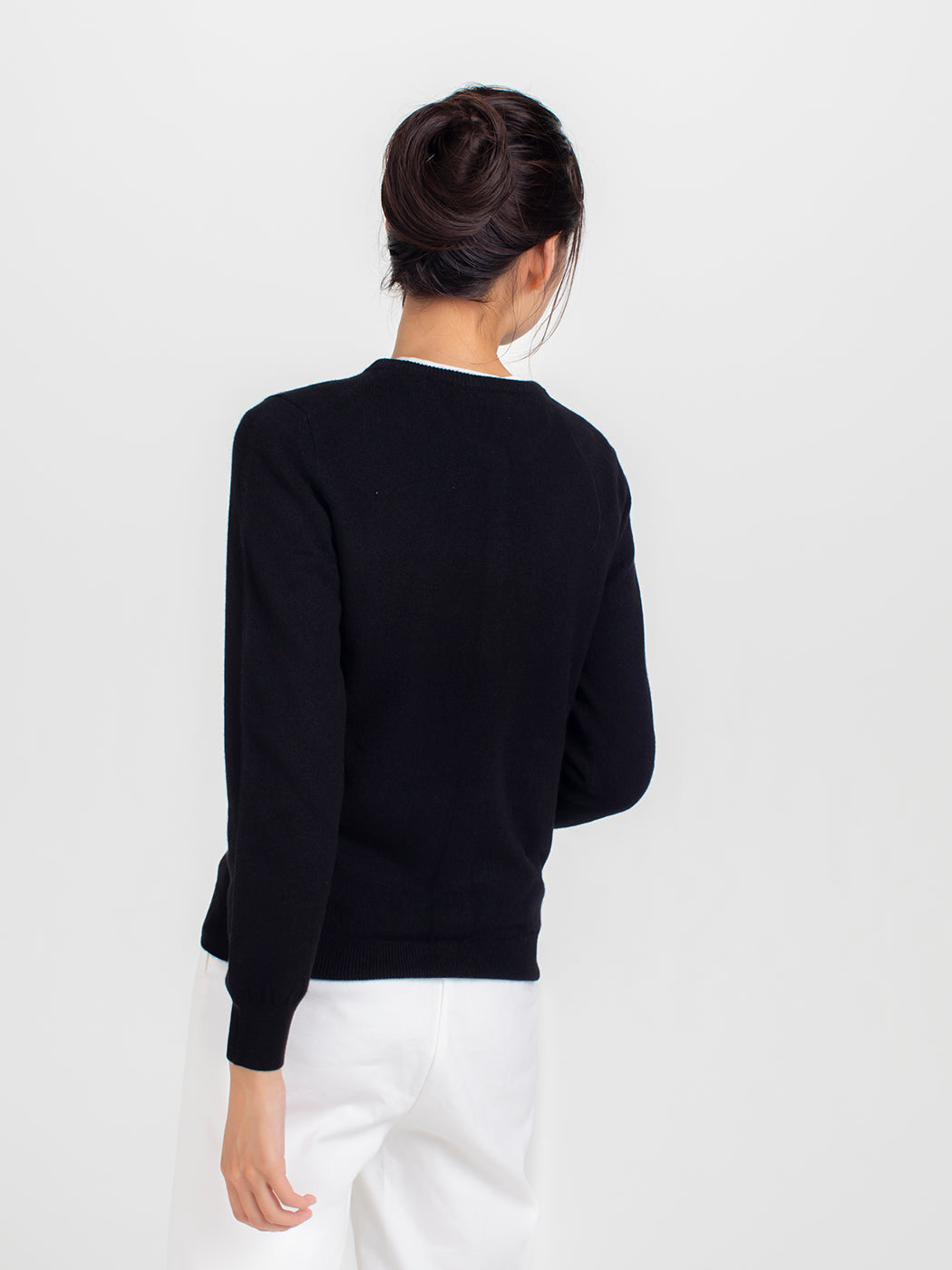 Cashmere 100% Crewneck Cardigan Rib Type