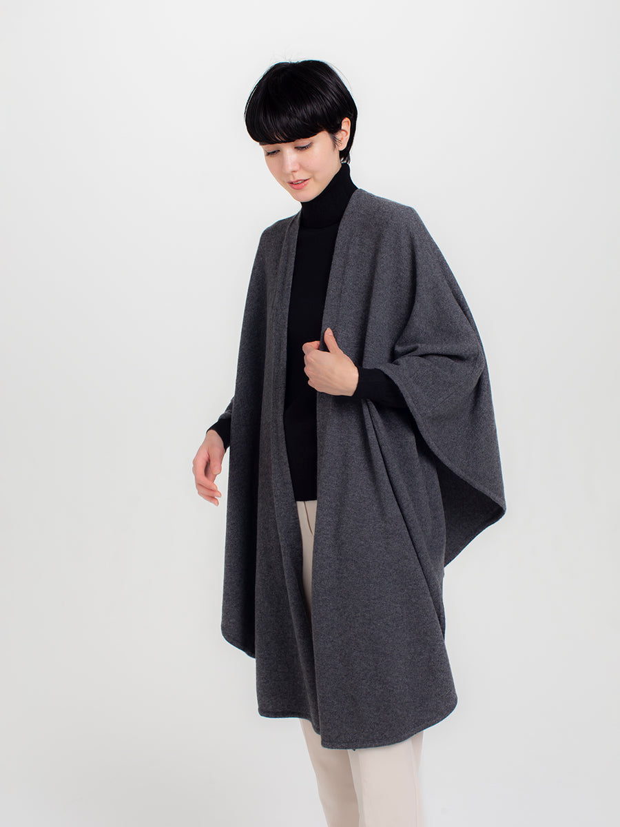 日本製】カシミヤ100% マントコート レディース