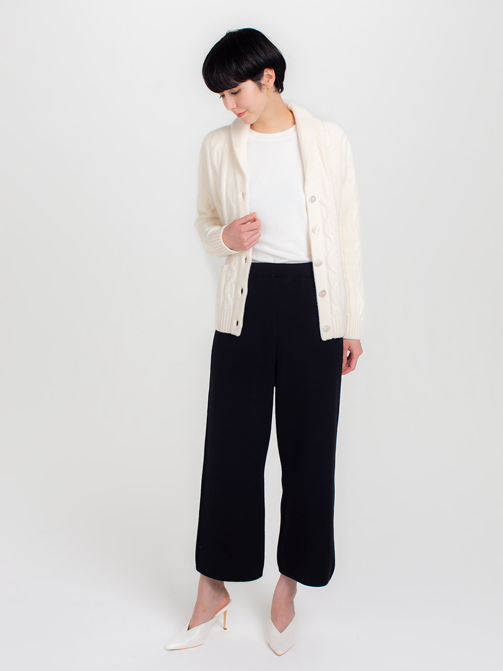 日本製】カシミヤ100% リラックス ニット パンツ レディース