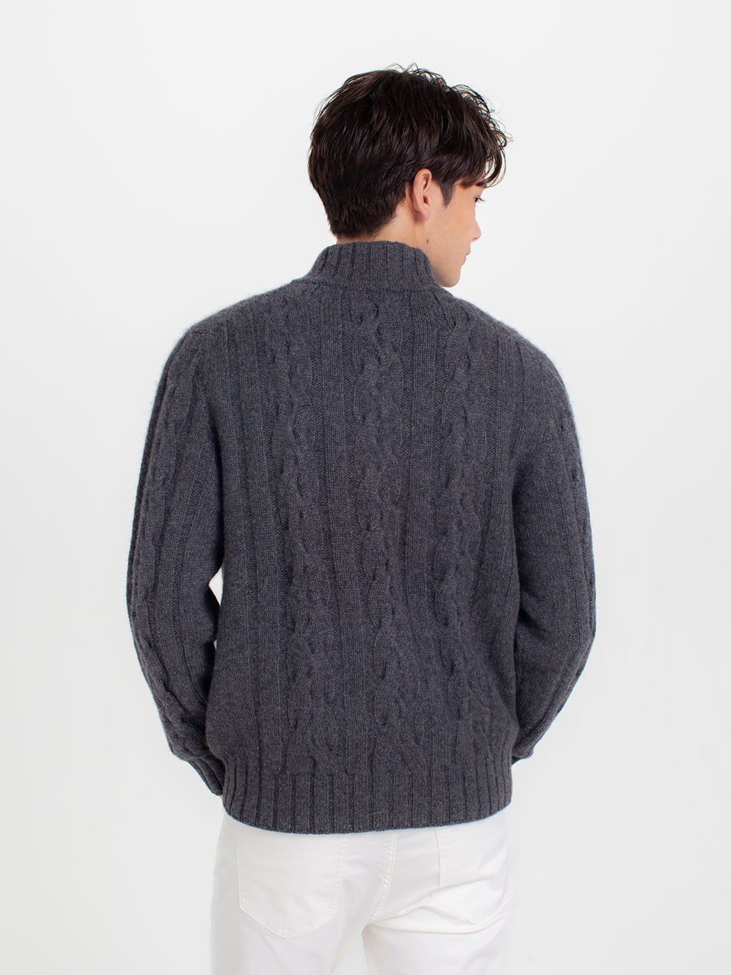 100% of cashmere cable knitting shawl collar cardigans