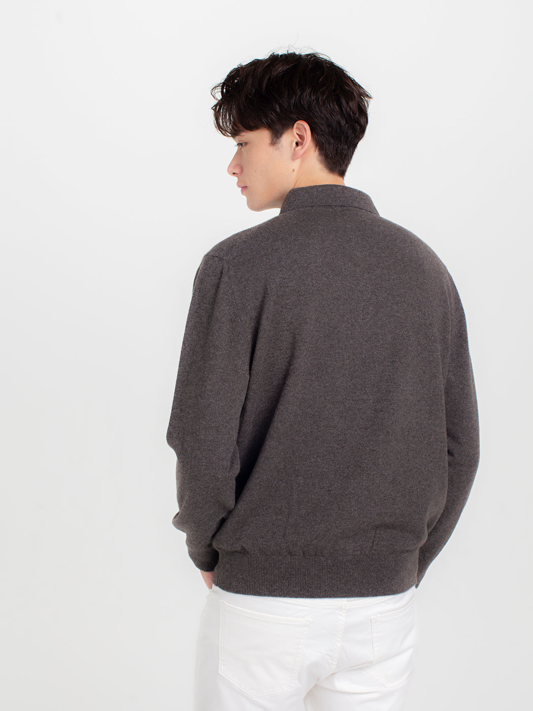 100% cashmere polo collar sweater