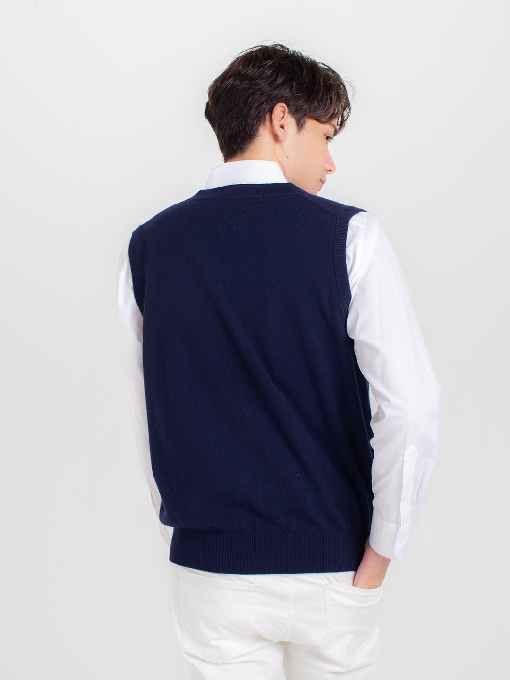 100% cashmere open front vest