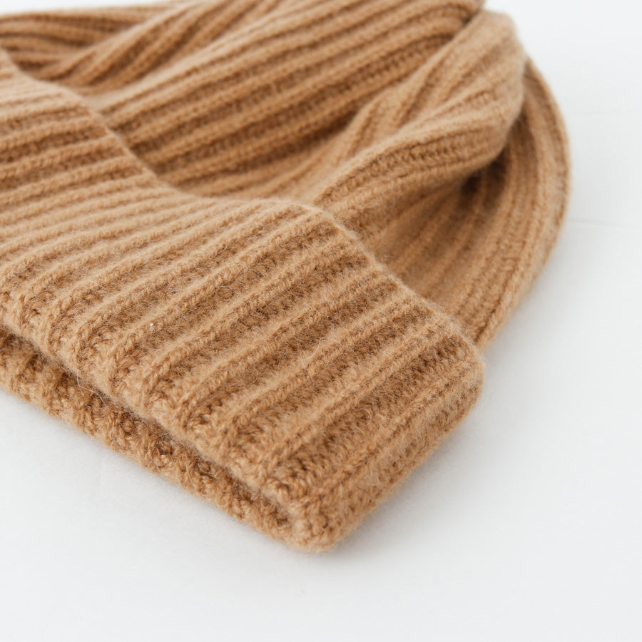 100% cashmere double ridge knit cap [accessory made in Japan 