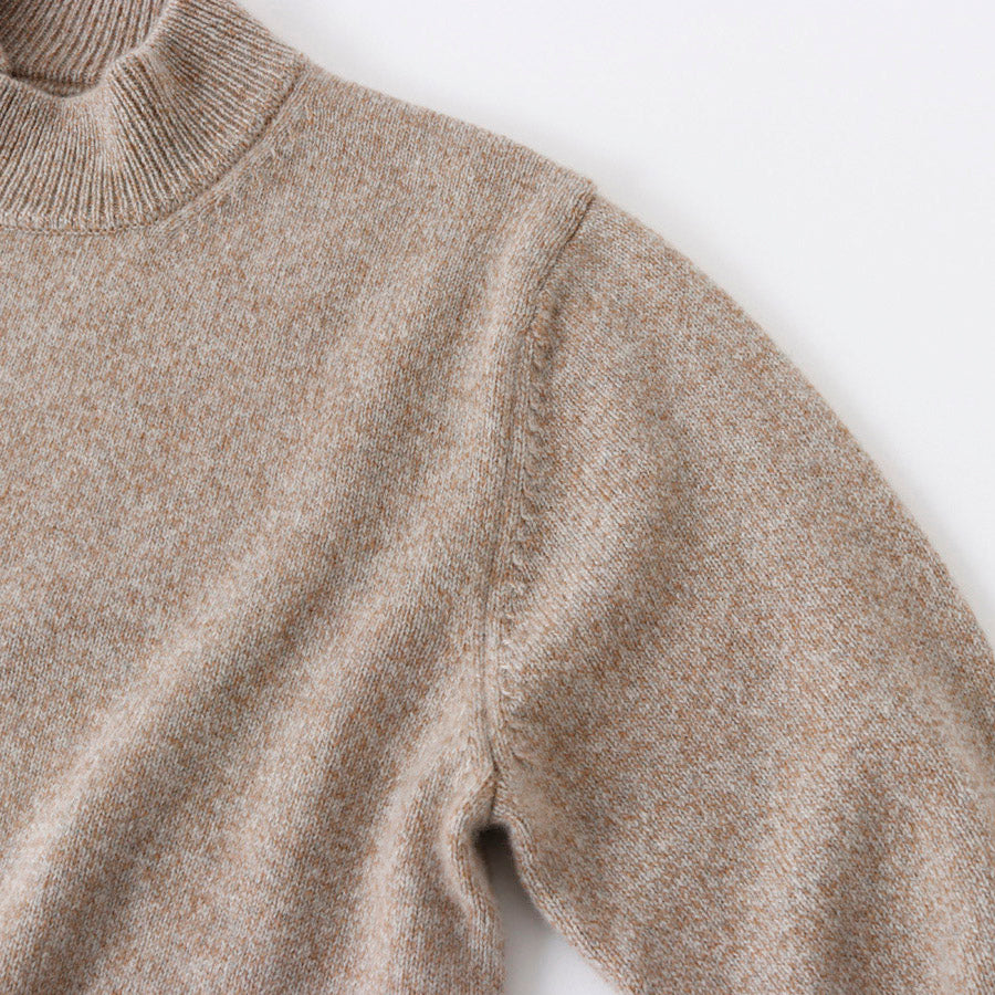 カシミヤ100% 四つ杢 ハイネック セーター