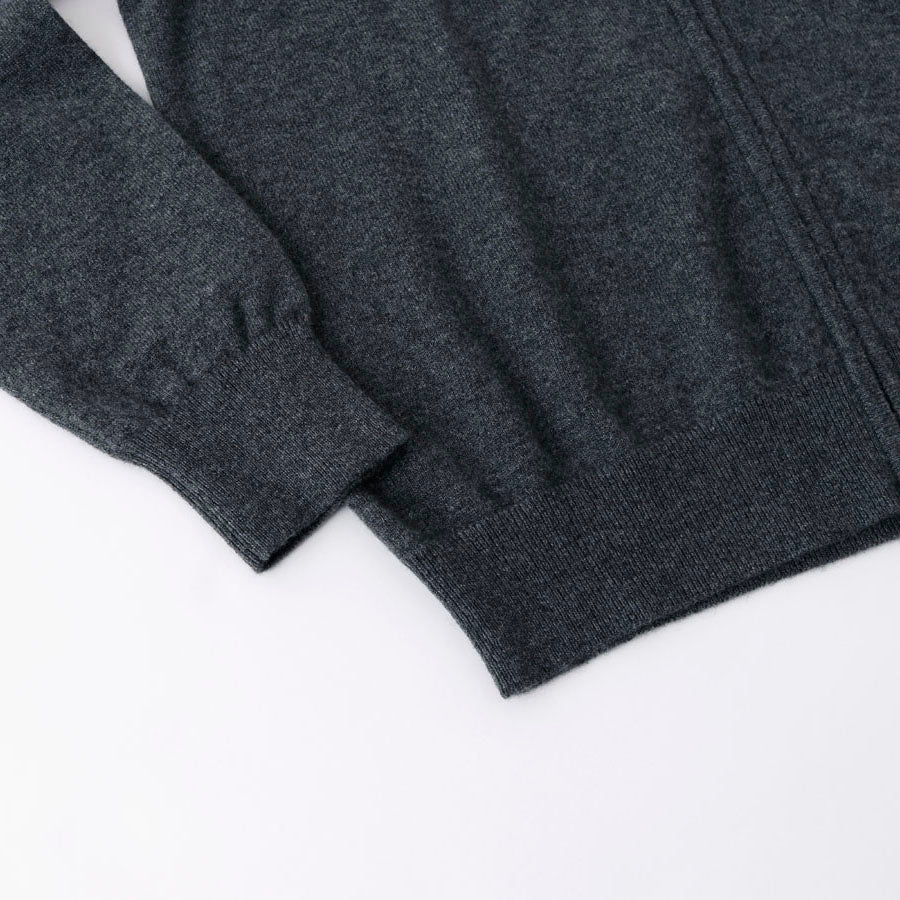 100% Cashmere High Neck Zip Cardigan [Men's Made in Japan, Washable]