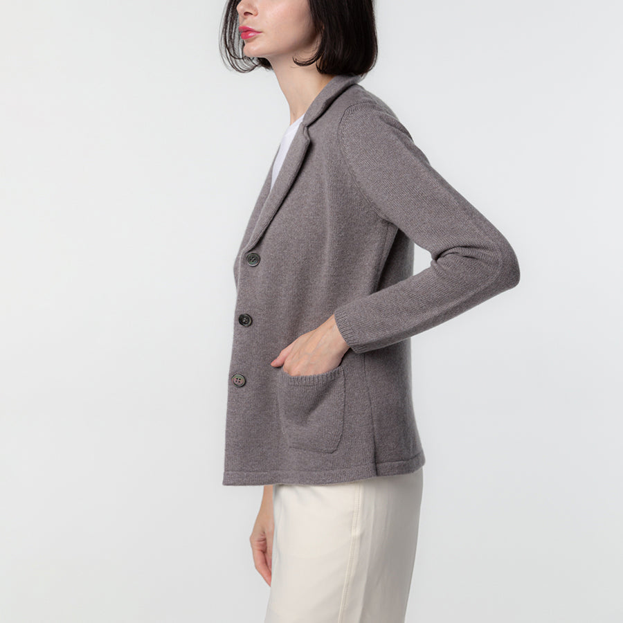 100% Cashmere Tailored Knit Jacket [Women's Made in Japan, Washable]