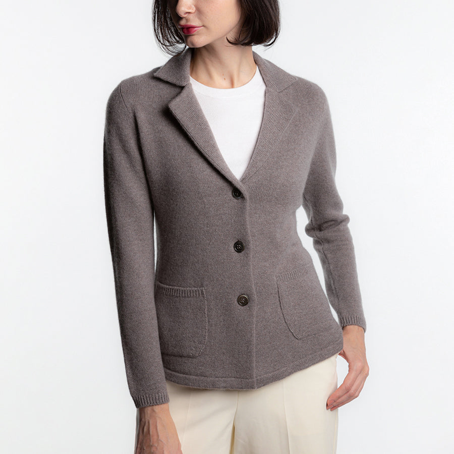 100% Cashmere Tailored Knit Jacket [Women's Made in Japan, Washable]