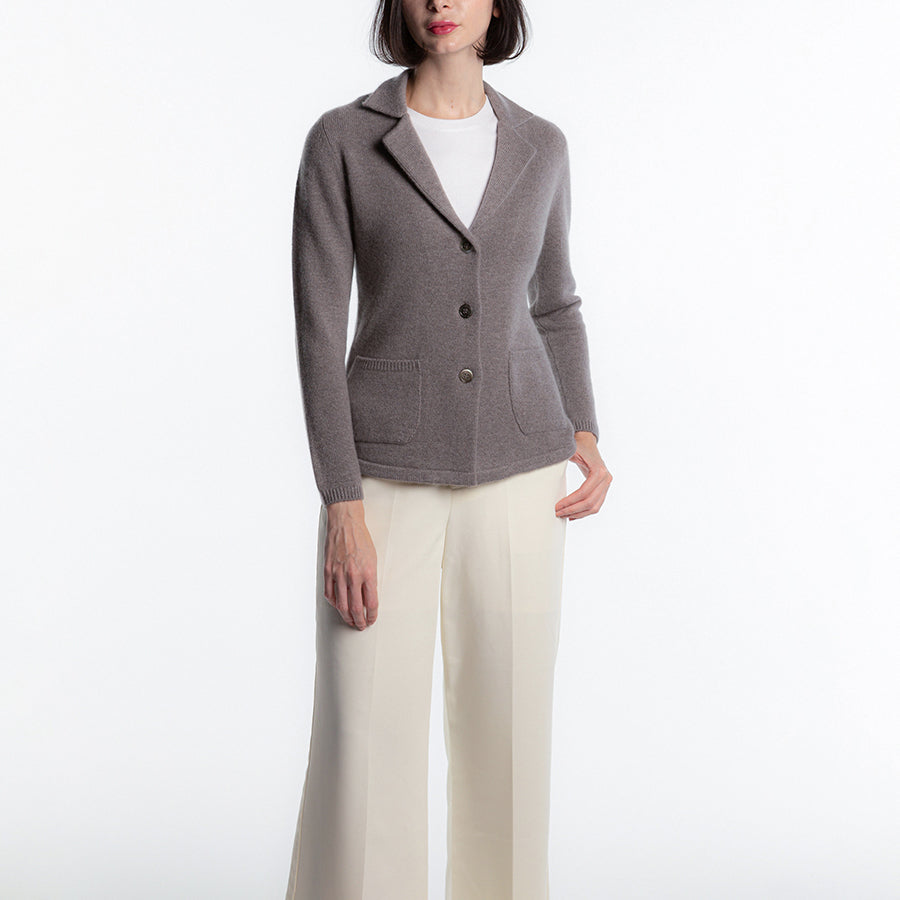 100% Cashmere Tailored Knit Jacket [Women's Made in Japan, Washable]