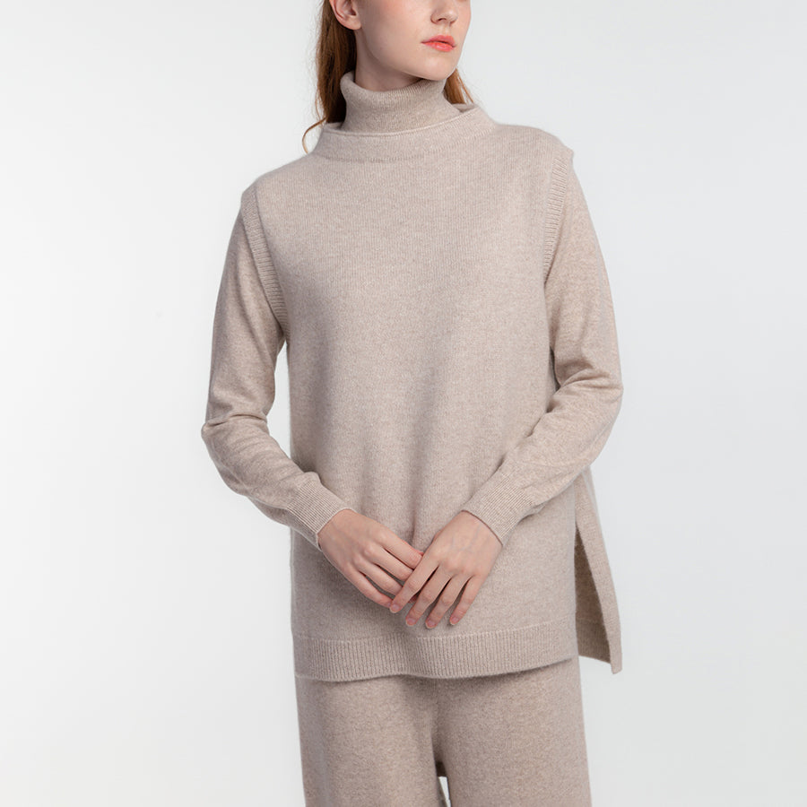 GOYO CASHMERE ゴヨ カシミヤ タートルネック ニット ベスト - トップス